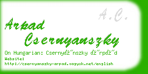 arpad csernyanszky business card